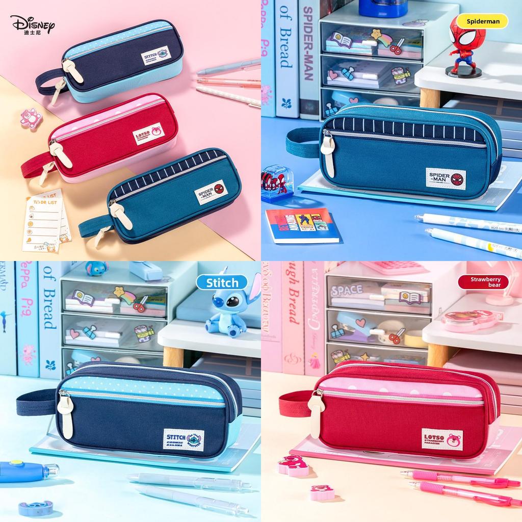 Mickey Mouse Kids Portable Dual Compartment Stationery Bag With Polyester Material For Learning