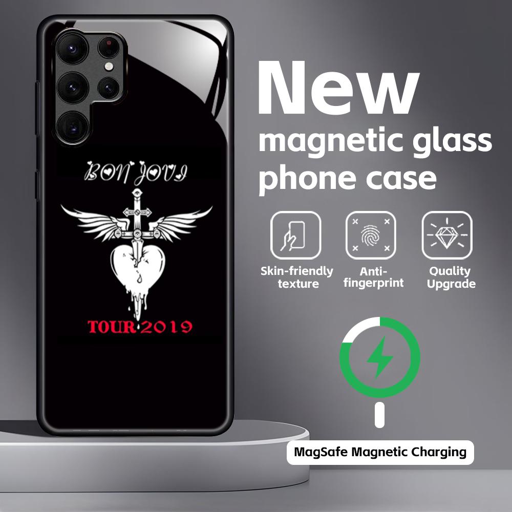 Funda para teléfono B-BonS Fashion J-JoviS para Samsung S25 S24 S23 S22 S21 S20 Plus Ultra Note20 Funda Magnética de Vidrio