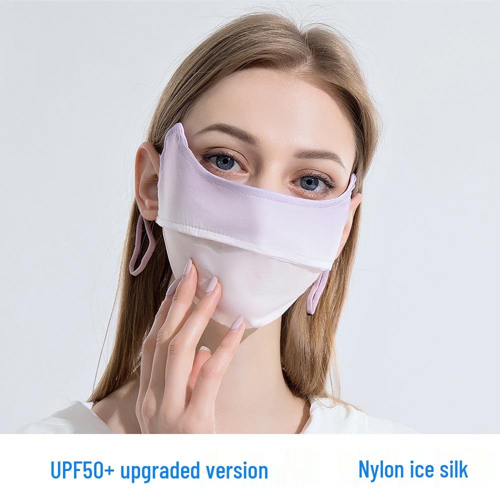 Women's Summer Gradient Anti-UV Face Mask with UPF50+ Ice Silk & Eye Protection