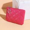 1pc Embroidered Rhombus PU Coin Purse Bag Multifunctional Key Card Coin Storage Bag