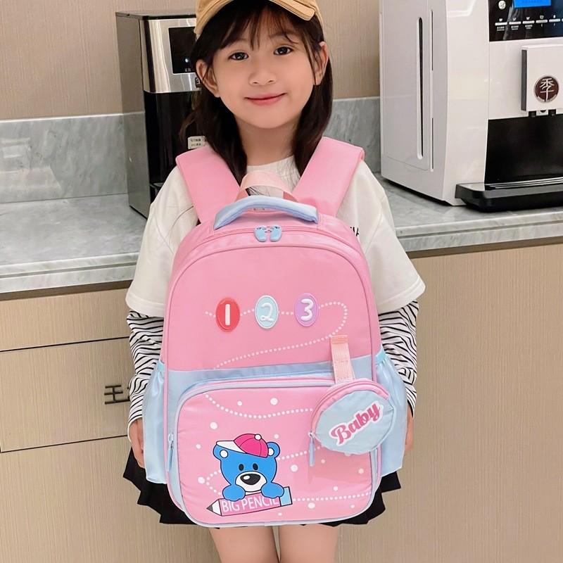 Lightweight Breathable Waterproof Large Capacity Backpack For Kids With Cute Bear Design