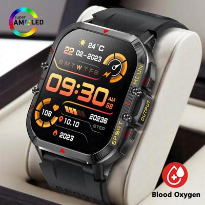 Men Smart Watch Military Healthy Monitor Ai Voice Bluetooth Call Fitness Waterproof Sports Smartwatch For Ios Android Phone