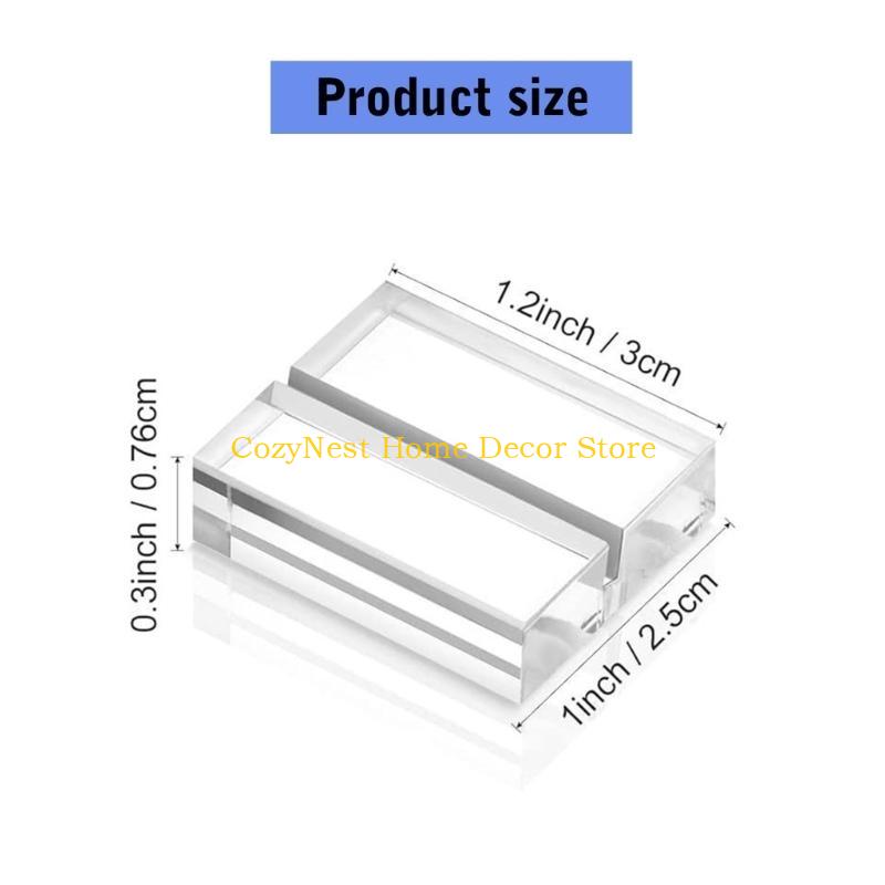 92MF 10Pieces Clear Table Number Holders Small Sign Display Stand Acrylic Texture Suitable for Menu Display and Office Use