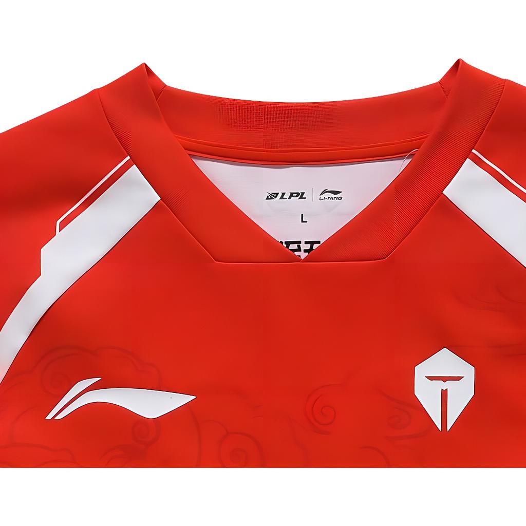 Li-Ning Sports Lifestyle Series Letter Print Raglan Short Sleeve T-Shirt Unisex T-Shirts Red ATSU707-1