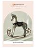 Nordic Retro Distressed Wooden Rocking Horse Ornament for Home and Children's Room Decor.