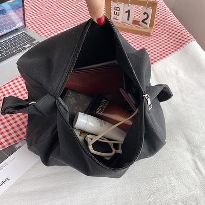 Sac en toile grande capacité femme 2025 nouvelle mode simple couleur unie polyvalent sac bandoulière sac coussin