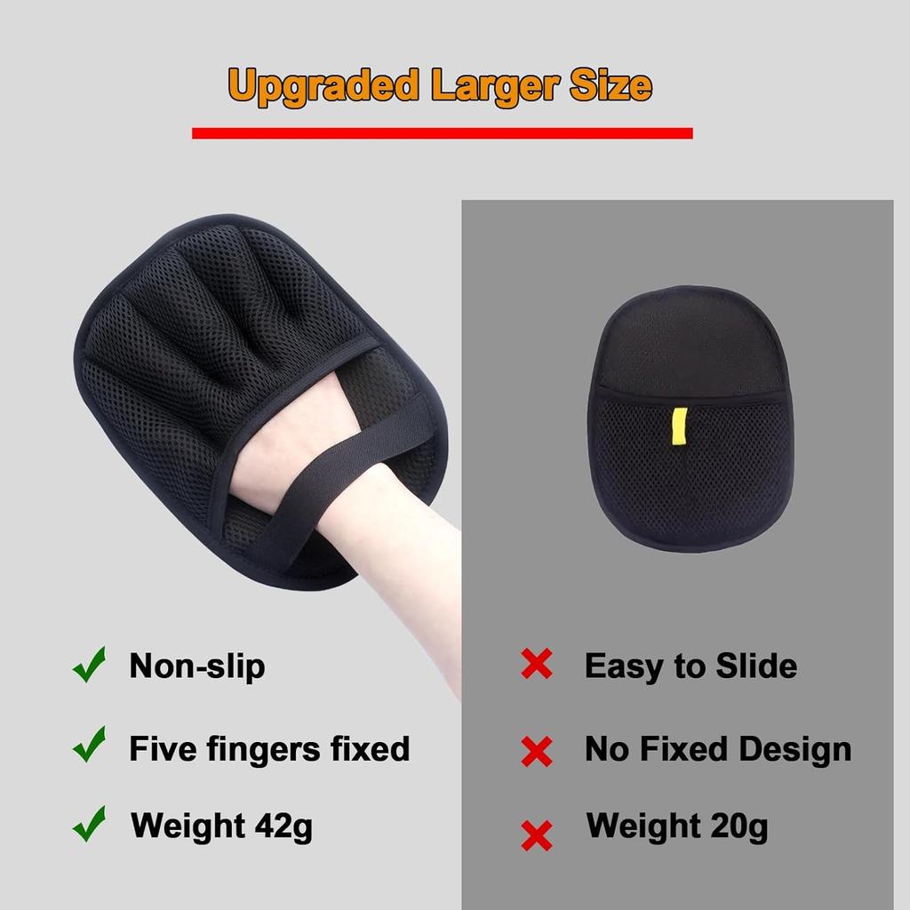 2Pcs Pet Hair Removal Glove for Cats & Dogs, with 2Pcs Toothbrush, Upgraded Five-Finger Electrostatic Pet Hair Gloves, Washable Reble Pet Hair