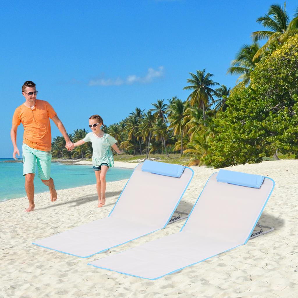 Beach Lounger, Sun Lounger, Garden Lounger, Foldable, Adjustable Backrest, Side Pocket, 48 Cm X 134 Cm X 33-43 Cm, Beige