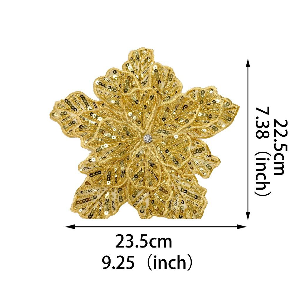 Flor de Peito de Fibra de Poliéster DIY Colorida Multicamada Lantejoula Decoração de Vestido Bordado Aplique Tecido para Roupa Roupa