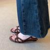 Retro Round Head Hollow Niche Design Open-toed Sandals Women's Soft-soled Commuter Wedges