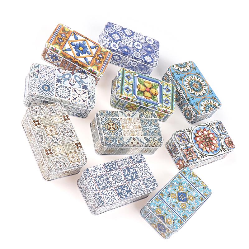 11.5*6.5*4Cm Storage Jars Rectangular Iron Tin Pill Gift Coin Jewelry Box Home