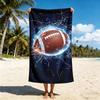 Quick Dry Microfiber Beach Towel Sand Free, Football Print Large Bath Towel, Lightweight Absorbent Pool Swim Yoga Gym Towels