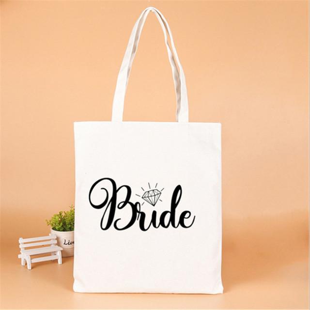 Decorazione di nozze Team Bride To Be Borsa in cotone e lino Borse regalo per damigella d'onore Regalo per addio al nubilato Forniture per addio al nubilato