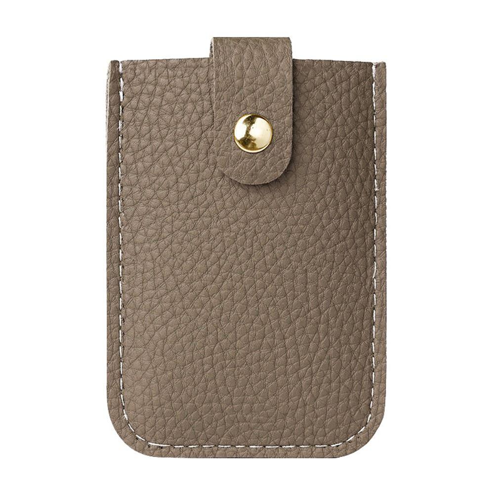 Laminated Concealed Pull-out Business Card Case 4 Card Pockets PU Leather RFID Blocking ID Card Holder Mini Wallets