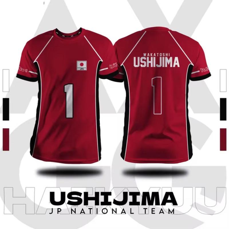 

Haikyuu Fukurodani Red Cartoon Anime Cosplay Men Jersey Summer Short Sleeve Children Tee Top 2024 New Fashion Mens T-shirt S