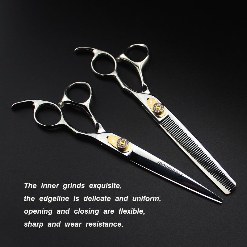 7.0 LD-70 Gold Blade Straight & Thinning Hairdressing and Pet Shears 440C 7-inch Straight Shears