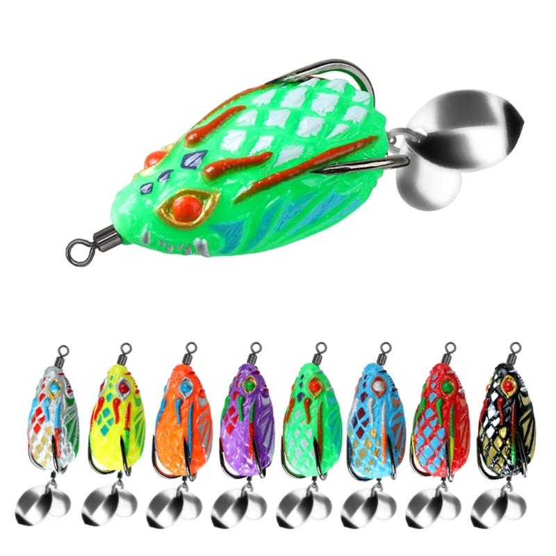 4cm 5.8g Ray Frogs Crankbait Lures PVC Frogs Lures Fishing Lures with Double Hook Blackfish Frogs Baits Multiple Color