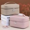 Große Kapazität Kosmetiktasche für Damen Reise Kosmetiktasche Wasserdicht PU-Leder Toilettenartikel-Organizer mit kleiner Tasche Samt-Innenfutter