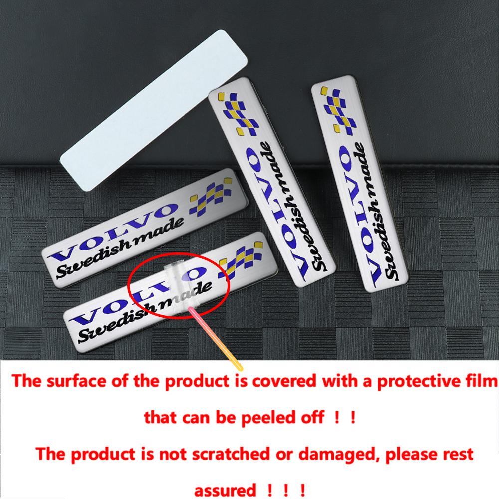1/2pcs Car Accessories 3D Aluminum Logo Indoor Decoration Fender Trunk Stickers For Volvo Rdesign T6 AWD V60 S60 V50 V40 V70 S90