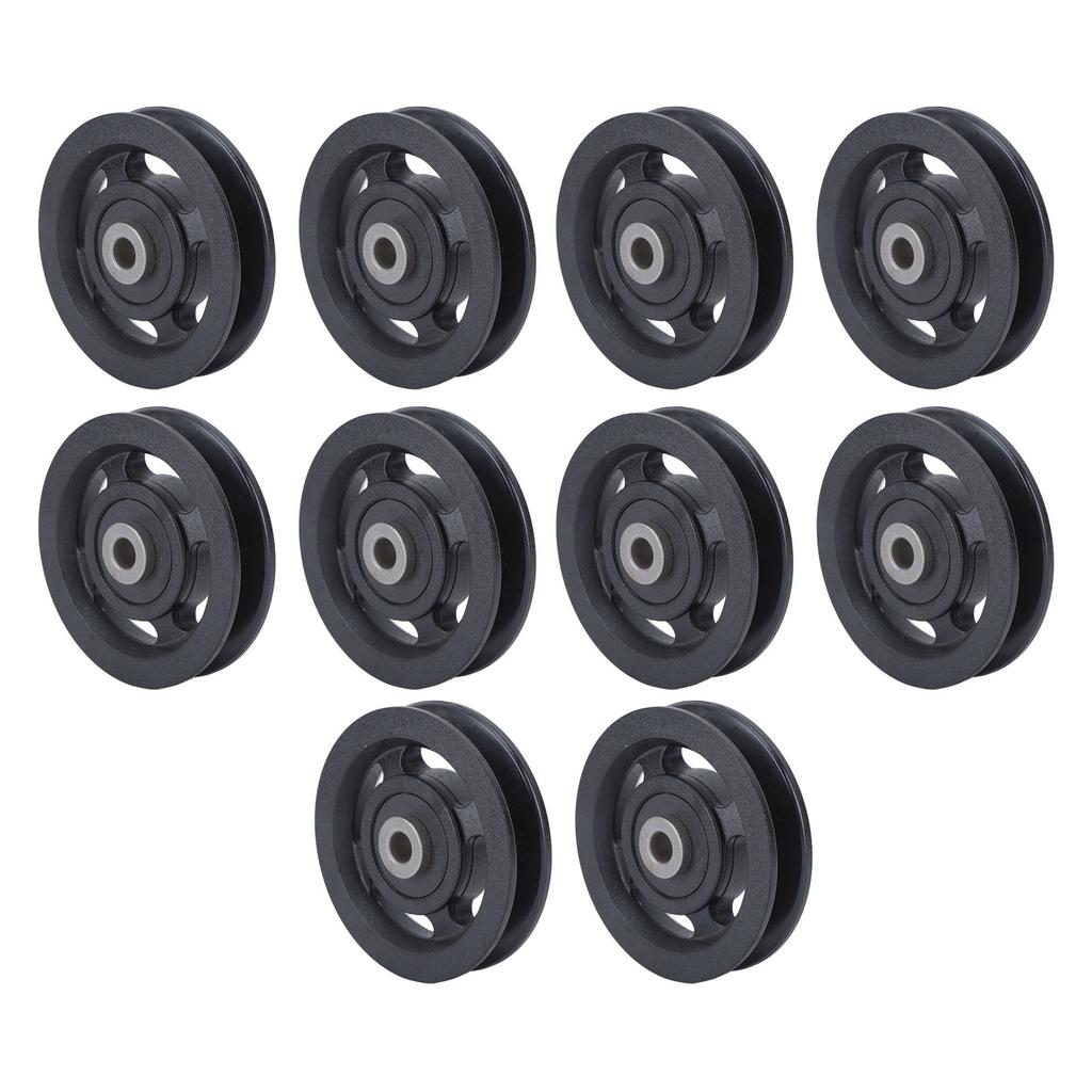 10 PCS Universal Bearing Pulley Wheel Nylon Black Wearable Abration Bearing Pulley Wheel for Gym