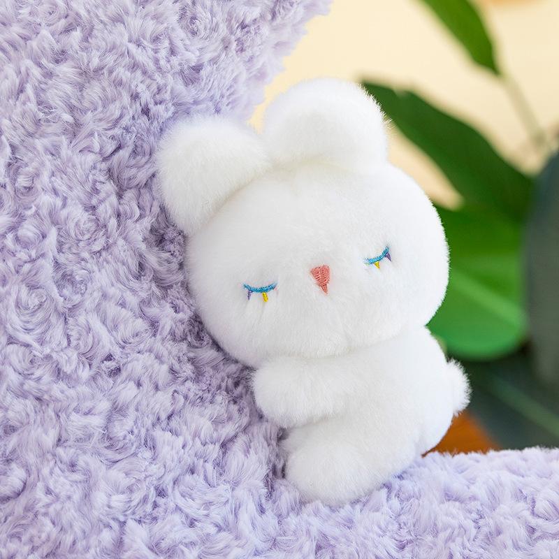 Cute Star Plush Toy Good Night Pillow Rabbit Moon Bedroom Ornament Girl Birthday Gift Office Pillow