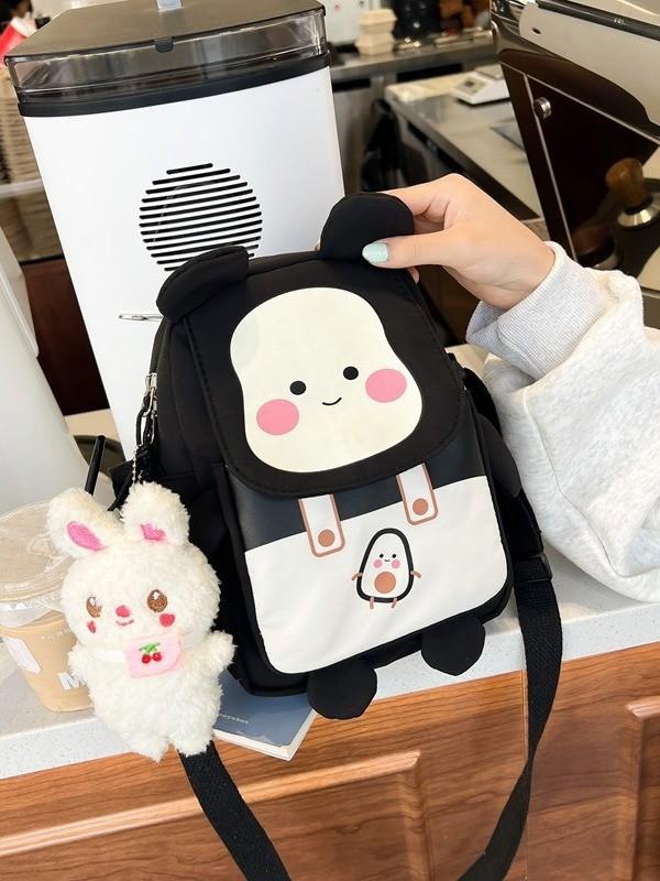 Kawaii Bear Phone Bag Nylon Cute Shoulder Purse For Girls And Teens