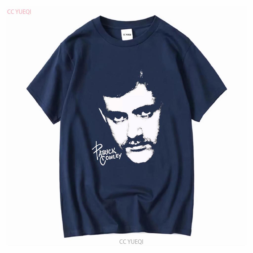 Signaturní tričko Patrick Cowley Černé s dlouhým nebo krátkým rukávem vintage Prané streetwearová móda Prodyšné Ležérní Všestranné Měkké