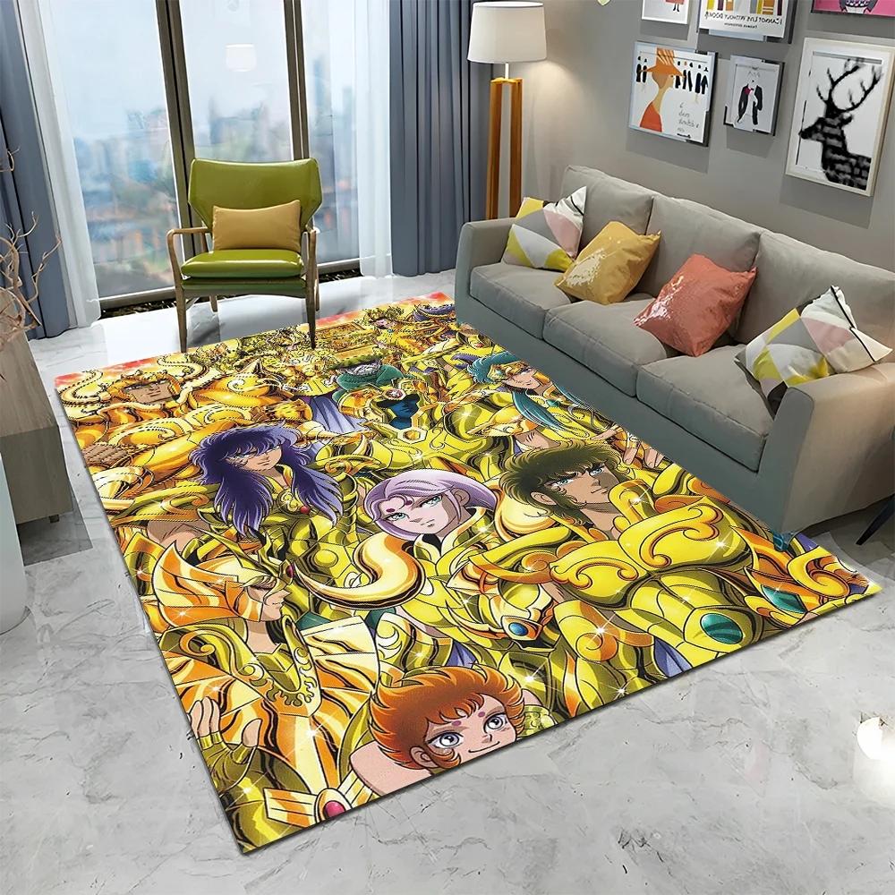 Retro Saint Seiya Anime Karikatür Halı Halı Ev Oturma Odası Yatak Odası Kanepe Paspas Dekor, çocuk oyun Alanı Kilim kaymaz Zemin Mat