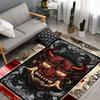 Japanese Demon Tattoo Steampunk Cow Horn Prajna Non Slip Flannel Floor Rugs By Ho Me Lili