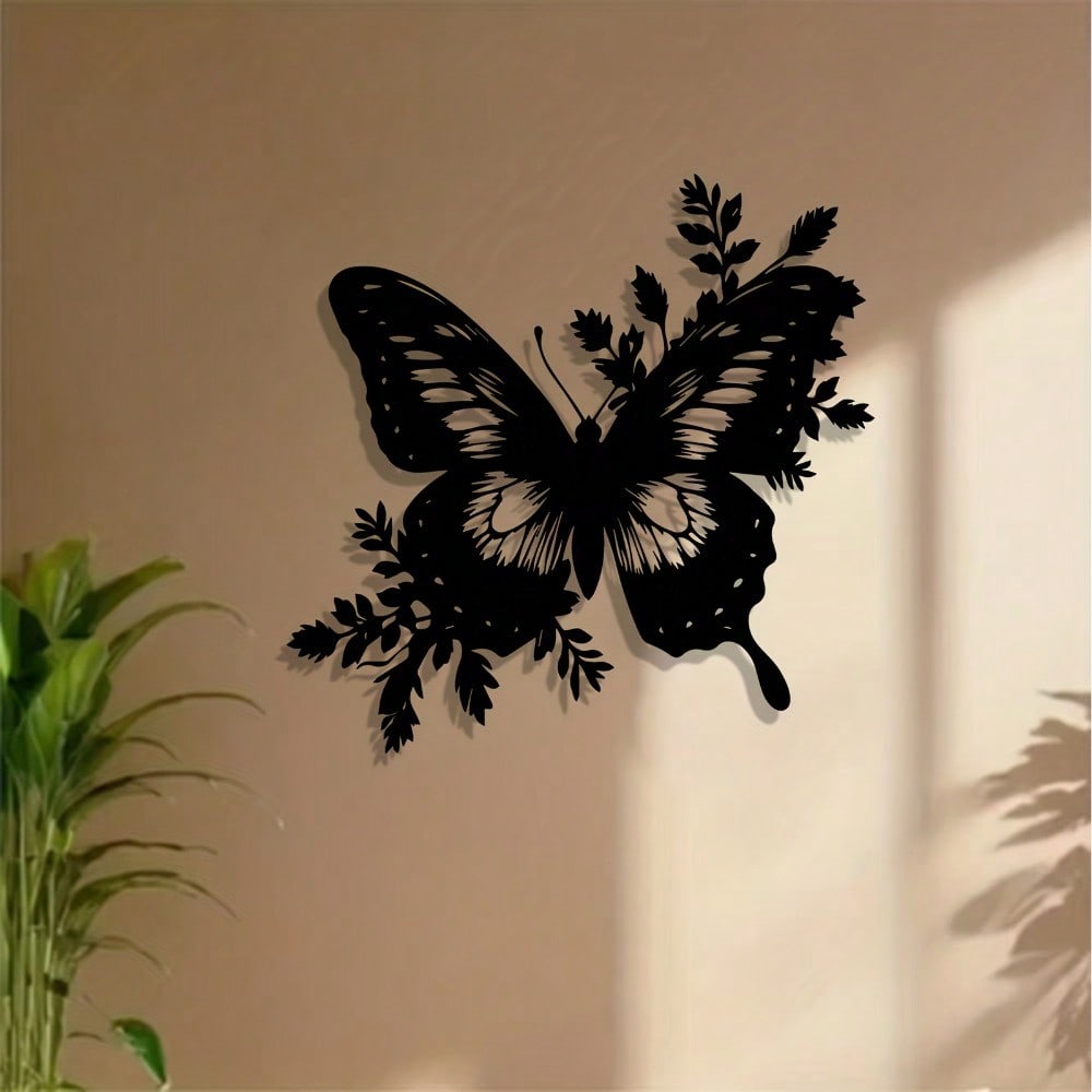Modern Metal Butterfly Wall Art, Weather-Resistant Iron Sculpture for Indoor Outdoor Garden Decor & Holiday Gift