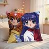 Kkanons Anime Cute Cushion Cover Silky Short Plush Invisible Zipper Dustproof Sofa Pillow Case For Home Decor