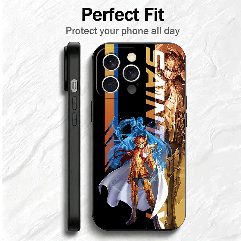 Anime S-Saint S-Seiya Soft Phone Case for iPhone 16 16E 17 Air 15 Pro Max 14 Plus 13 Mini 11 12 7 Black Cover Back Shell