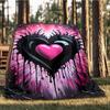 1pc Heartbeat Artwork Outdoor Flannel Blanket Soft All Season Polyester Throw , Perfect for Picnics & Travel , Picnic Accessory