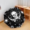 1 Stück Automatischer Faltregenschirm - Totenkopfmuster, Tragbares & Faltbares Design mit 8 Speichen, Weihnachts-Geburtstagsgeschenke