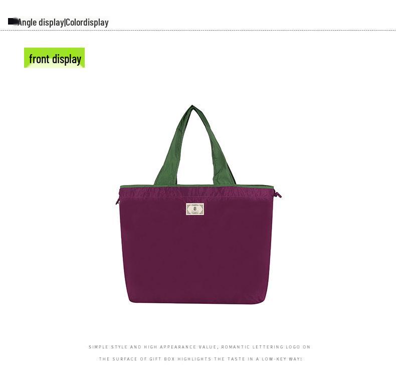 Eco-Friendly Foldable Single Shoulder Tote Bag - Portable, Large Capacity Grocery Bag