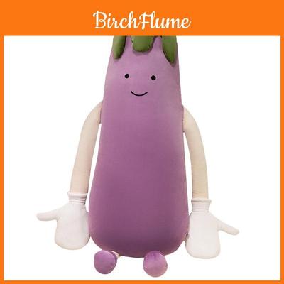 Plush Eggplant Long Pillow With Removable Inner Cushion For Side Sleepers And Pregnant Women