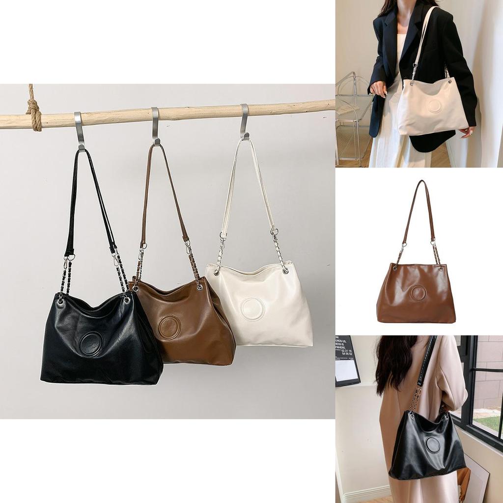 Stylish Large Capacity Pu Leather Shoulder Bag For Women Trendy Totebag