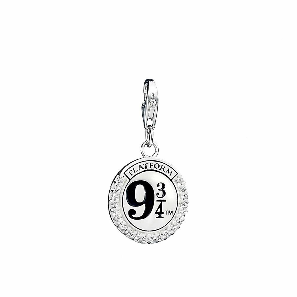 HARRY POTTER Sterling Silver Platform 9 3/4 Clip Charm with Crystal Elements