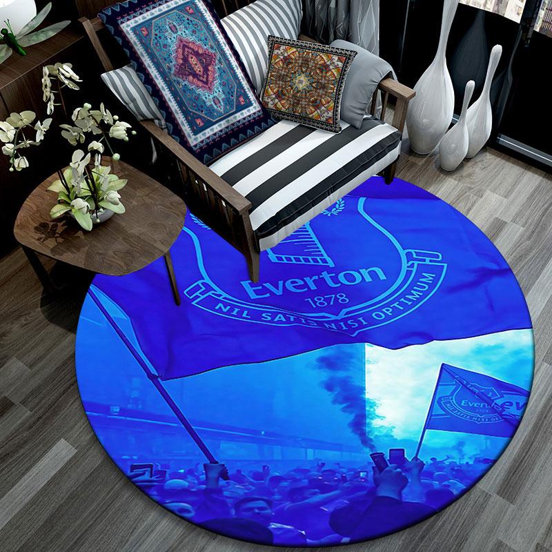 Everton FC Pattern Round rug,Carpet Rug for Living Room Bedroom Playroom ,Non-slip Floor Mat,Holiday Gifts and Birthday Gifts.
