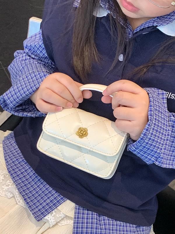Cross-border Mini Square Kids' Handbag: Diamond Pattern, Embroidered, Versatile Crossbody and Coin Purse for Girls