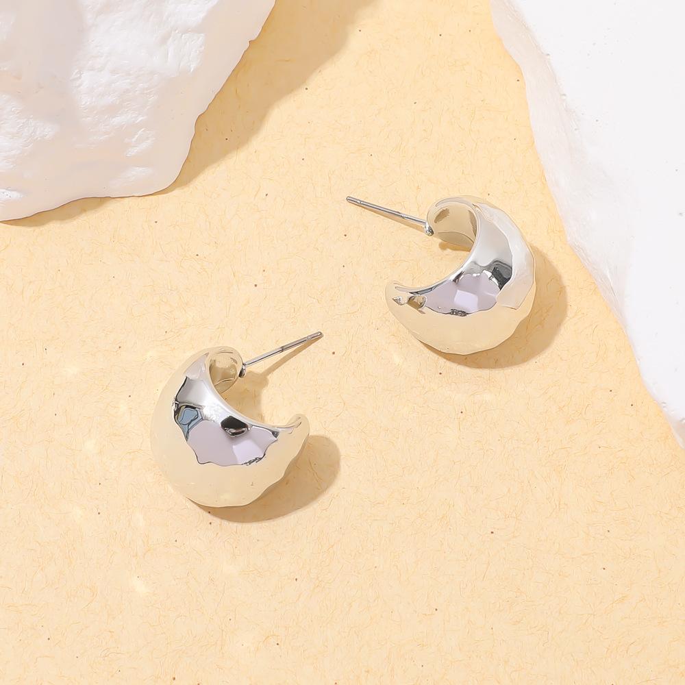 Geometric Personality Fashion Stud Earrings Ins European and American Acrylic Gold-plated Stud Earrings Set