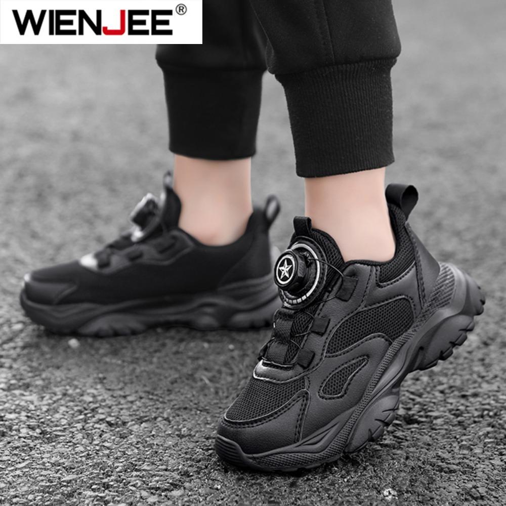 Children'S Fashion Sports Shoes Breathable Student Black School Walking Shoes Anti-Skid Boys& Girls Casual Running Sneaker