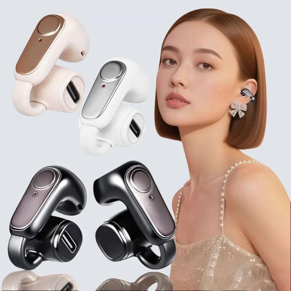 1pc Single Bluetooth 5.4 Ear Headphones Clip-On Headset Fashion Wireless Headphones