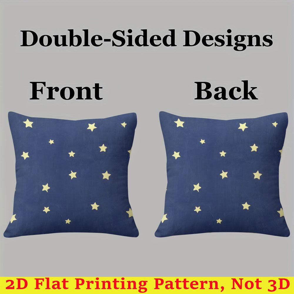 Starry Indigo square Jacquard Pillow Cover for Sofa Office Waist Cushion Cover Home Decorative Pillowcase