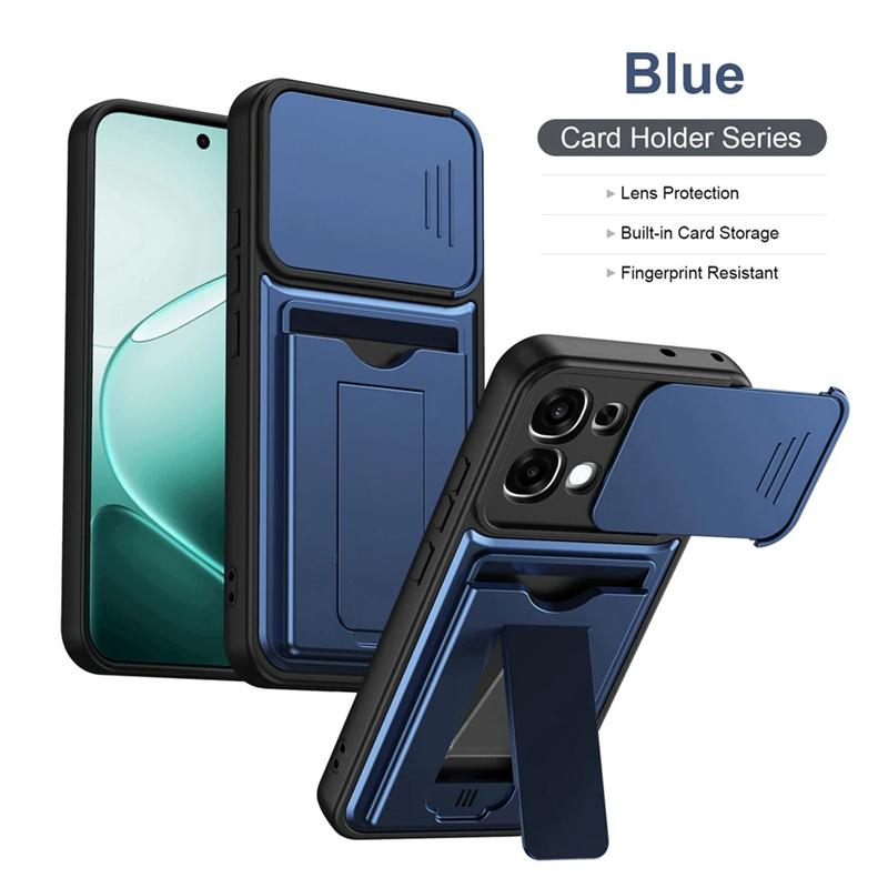 For OPPO A6 Pro A6X Case multi-layer structure, shockproof cover with bracket, card slot, lens protection
