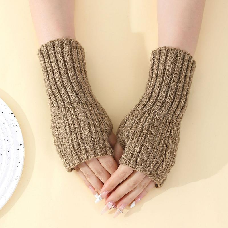 Botvotee Sleeves for Women Y2k Accessories Free Shipping Arm Sleeves Women Arm Warmers Winter Knit Warm Arm Guard Half Finger