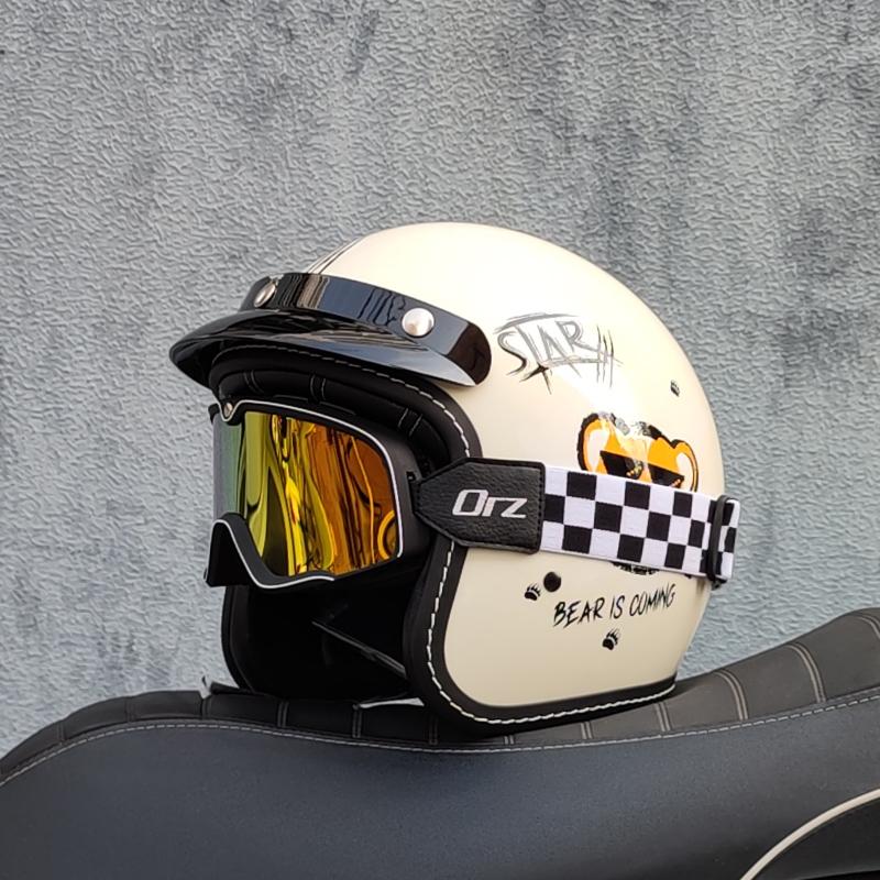 ORZ high-quality motorcycle retro helmet 3/4 semi covered helmet couple scooter cascos para moto capacetes de moto