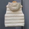 Autumn and winter% white duck down hooded down vest women's short fashion vest light and warm vest jacket