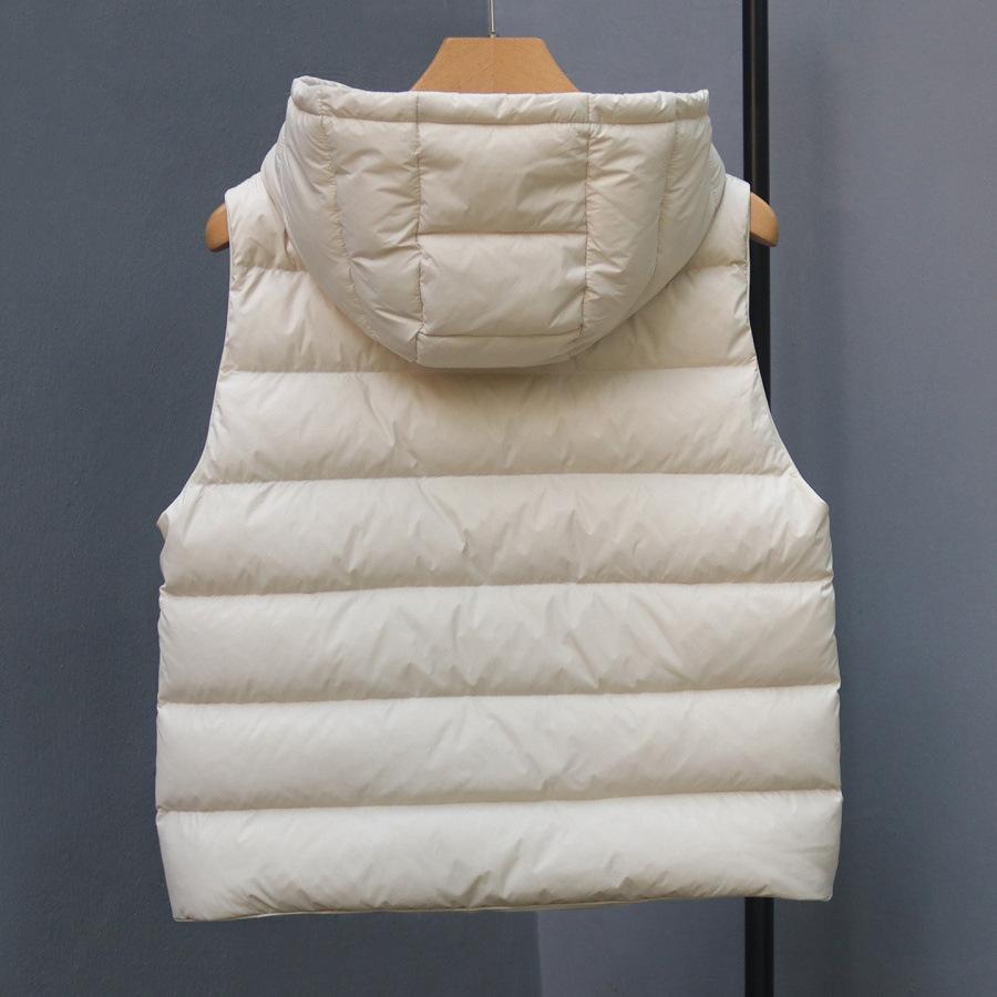 Autumn and winter% white duck down hooded down vest women's short fashion vest light and warm vest jacket