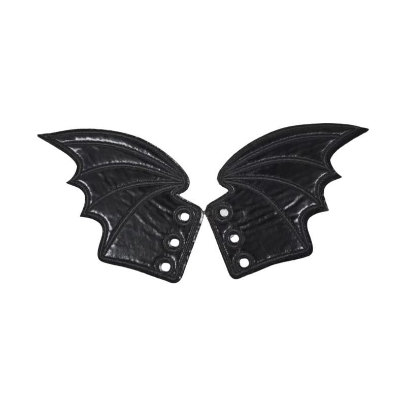 PU Leather Bat Wing Shoe Charm Halloween Footwear Decoration Accessories For Sneakers Boot Skateboard And Running Shoe